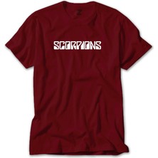 Scorpions Logo Yazı Kırmızı Tişört Liyada