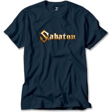 Sabaton Logo Gold Lacivert Tişört Liyada