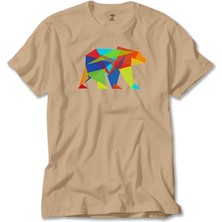Bear Color Mozaik Krem Tişört Liyada