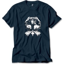 Metallica Cliff Burton Face Lacivert Tişört Liyada