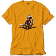 God Of War Kratos Siluet Logo Sarı Tişört Liyada