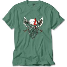 God Of War Skull Kratos Yeşil Tişört Liyada