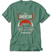 Amerikan Muscle Car Yeşil Tişört Liyada