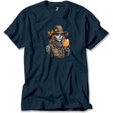 Kovboy Woman Skull Lacivert Tişört Liyada