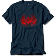Bloodbath Logo Red Lacivert Tişört Liyada