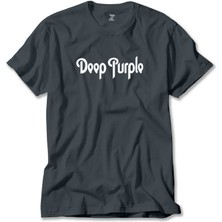 Deep Purple Text Füme Tişört Liyada