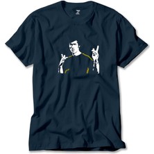 Bruce Lee Figure Lacivert Tişört Liyada