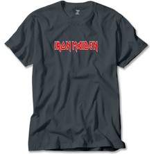 Iron Maiden Red Text Füme Tişört Liyada