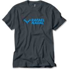 Rafael Nadal Blue Logo Text Füme Tişört Liyada