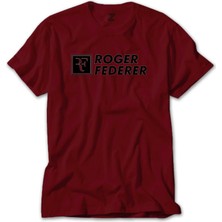 Roger Federer Text Kırmızı Tişört Liyada