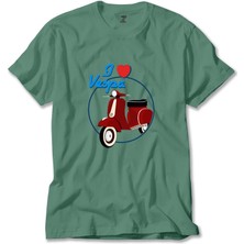 Vespa I Love Yeşil Tişört Liyada