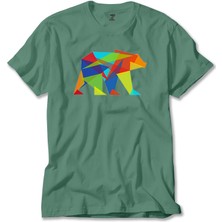 Bear Color Mozaik Yeşil Tişört Liyada