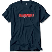 Iron Maiden Red Text Lacivert Tişört Liyada