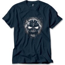 Iron Maiden Skull Lacivert Tişört Liyada