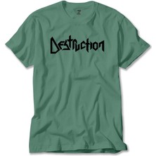 Destruction Text Yeşil Tişört Liyada
