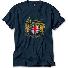 Saxon Lionheart Lacivert Tişört Liyada