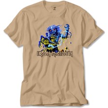 Iron Maiden Sleeve Krem Tişört Liyada