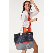 C&city Dijital Baskılı Plaj Çantası Y8670-02 Çok Renkli