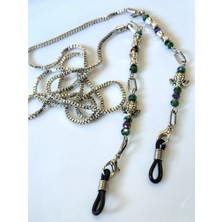 Thinblack Gözlük Aksesuarları Bayan Ince Kordon Zincirli Kaplumboğa Figürlü Krıstal Taşlı Gözlük Zinciri