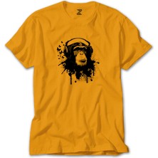 Maymun ve Müzik Sarı Tişört Liyada