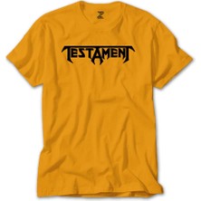 Testament Logo Text Sarı Tişört Liyada