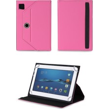 Velvoria Prestigio Multipad 2 Ultra Duo 8"  Tablet Uyumlu Standlı Üniversal Kapaklı Pembe Tablet Kılıfı