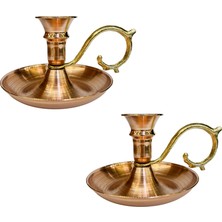 Efemir 2’li Bakır Düz Şinanay Mumluk