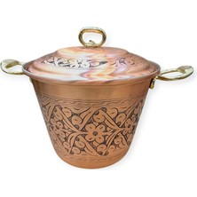 Efemir Işlemeli Bakır Perde Pilav Tenceresi No: 2, Skoç Eskitme