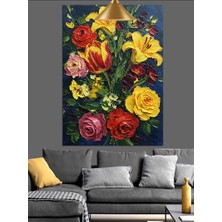 Karizma Tablo Canlı Renkli Çiçeklerin Büyük Demeti Dekoratif Kanvas - Mdf Ahşap Tablo
