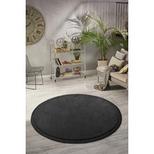 Meta Halı Yuvarlak Puffy Peluş Post Düz Saçaklı Kaymaz Taban Halı 8 Renk