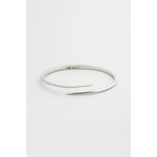 So CHIC Liora 18 Ayar Beyaz Altın Kaplama Gümüş Kelepçe Bileklik