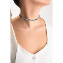 So CHIC Yakamoz Hikayesi 18 Ayar Beyaz Altın Kaplama 42 Cm Gümüş Choker Kolye