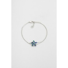 So CHIC Yakamoz Yıldızı 18 Ayar Beyaz Altın Kaplama 19 Cm Gümüş Bileklik