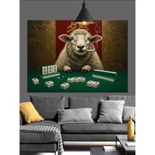 Karizma Tablo Oyun Oynayan Koç Dekoratif Kanvas - Mdf Ahşap Tablo