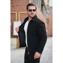 Baselco Basic Premium Polo Yakalı Kaşe Ceket/mont Erkek Slim Fit Suni Deri Rahat Kullanım