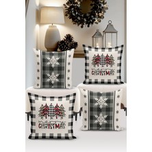 Bertille Home Yılbaşı Serisi Çift Tarafı Dijital Baskılı  4'lü Kırlent Kılıfı Seti (Christmas Noel Cushion Cover)