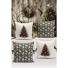 Bertille Home Yılbaşı Serisi Çift Tarafı Dijital Baskılı  4'lü Kırlent Kılıfı Seti (Christmas Noel Cushion Cover)