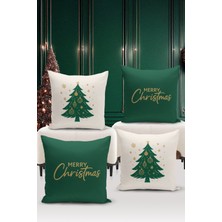 Bertille Home Yılbaşı Serisi Çift Tarafı Dijital Baskılı  4'lü Kırlent Kılıfı Seti (Christmas Noel Cushion Cover)