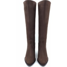 Anora Hakiki Deri Kadın Çizme - Kalın Topuk 25HSY1976