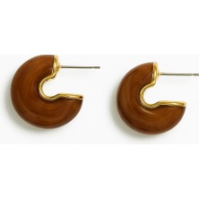 Venüs Design Çelik Renkli Halka Küpe