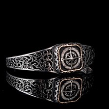 Takı925 925 Ayar Gümüş Pusula Model Otantik Motif Erkek Bileklik
