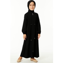 Mismoly Medine Ipeği Beli Lastikli Bağcıklı Çocuk Ferace