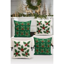 Bertille Home Yılbaşı Serisi Çift Tarafı Dijital Baskılı  4'lü Kırlent Kılıfı Seti (Christmas Noel Cushion Cover)