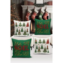 Bertille Home Yılbaşı Serisi Çift Tarafı Dijital Baskılı  4'lü Kırlent Kılıfı Seti (Christmas Noel Cushion Cover)