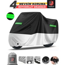 Encover Rks XVR250 Reflektörlü Siyah-Gri Branda,motosiklet Brandası,motor Branda Motor Örtüsü (Güvenlik Kilidi ve Bağlantı Tokalı)