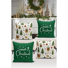 Bertille Home Yılbaşı Serisi Çift Tarafı Dijital Baskılı  4'lü Kırlent Kılıfı Seti (Christmas Noel Cushion Cover)