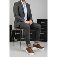 Zerenyus ZRJ-T12 Bağcıklı Erkek Günlük Spor Klasik Ayakkabı Taba