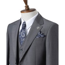 İlayda Emir Erkek Takım Elbise, Mono Yaka, Blazer, Slımfıt, Gri