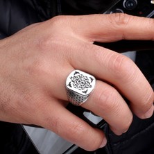 Takı925 Otantik Desen Motifli 925 Ayar Gümüş Erkek Yüzük