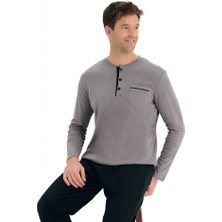 Over Sleep by Poleren Over Sleep 2205 Erkek Kışlık Interlok Pijama Takım